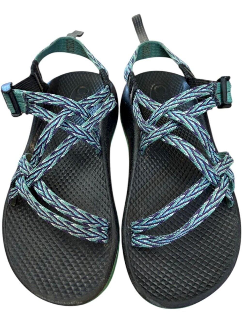Big kids Size 4 Chacos Purple and Teal Adjustable Hiking Camp Sandals